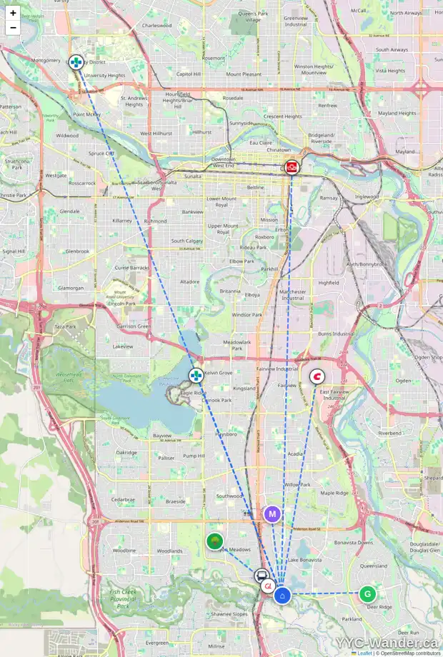Daily accessibility map for 629 LAKE SIMCOE CL SE, Calgary showing nearby schools, grocery stores, parks, LRT stations and nearby amenities