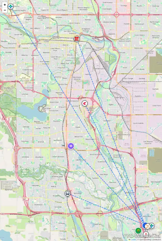 Daily accessibility map for 782 AUBURN BAY HT SE, Calgary showing nearby schools, grocery stores, parks, LRT stations and nearby amenities