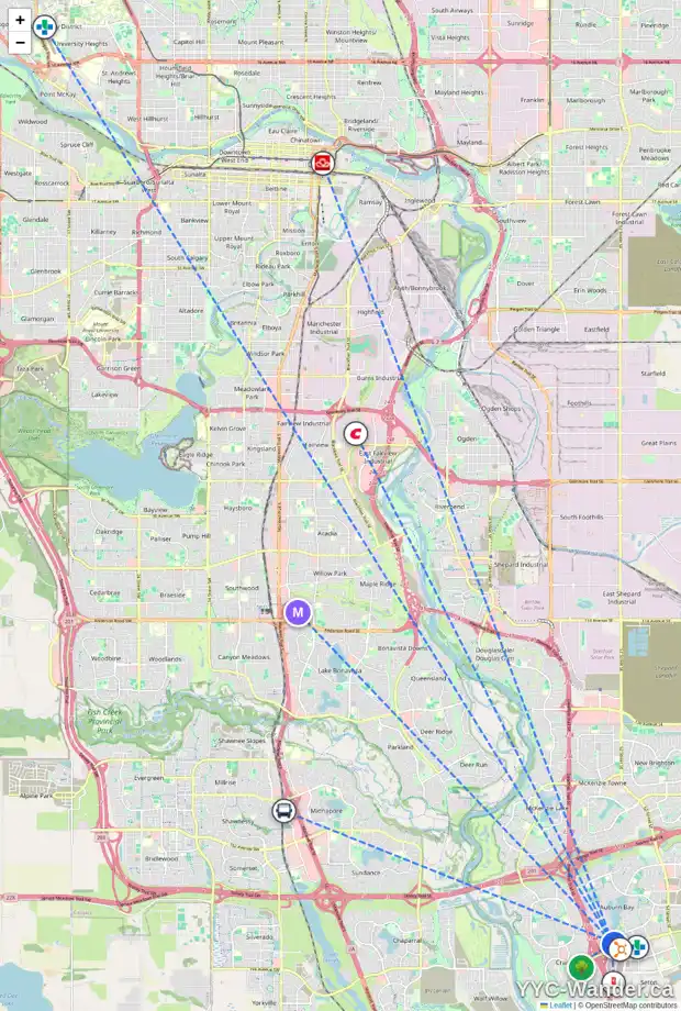 Daily accessibility map for 3 AUBURN BAY PL SE, Calgary showing nearby schools, grocery stores, parks, LRT stations and nearby amenities