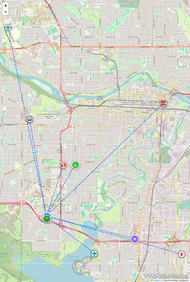 Daily accessibility map for 2976 PEACEKEEPERS WY SW, Calgary showing nearby schools, grocery stores, parks, LRT stations and nearby amenities