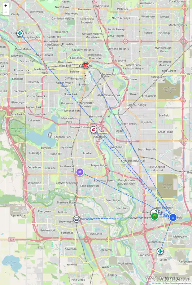 Daily accessibility map for 71 COPPERLEAF CR SE, Calgary showing nearby schools, grocery stores, parks, LRT stations and nearby amenities