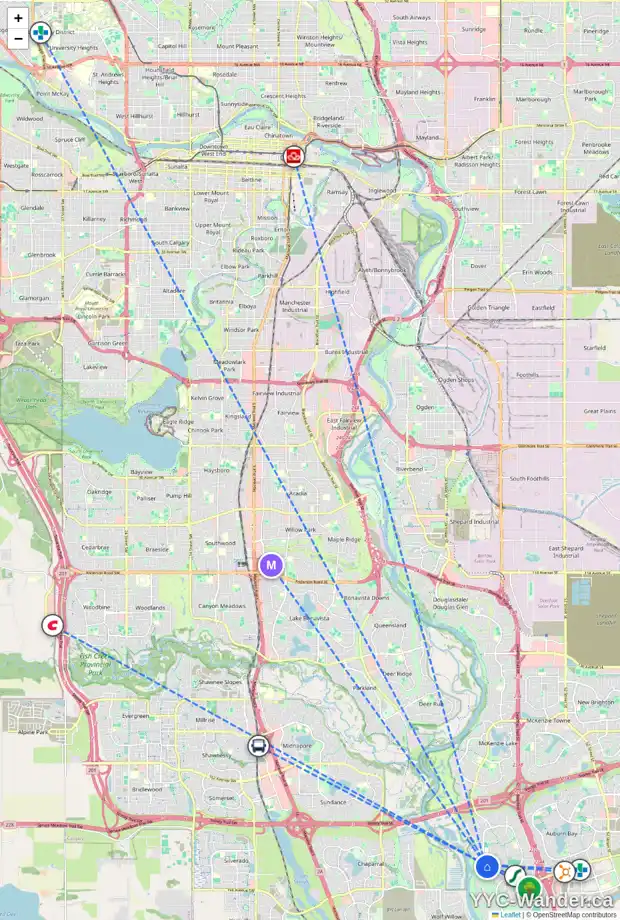 Daily accessibility map for 326 CRANSTON DR SE, Calgary showing nearby schools, grocery stores, parks, LRT stations and nearby amenities