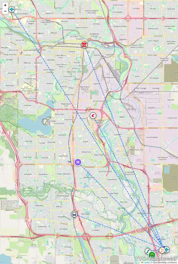 Daily accessibility map for 98 AUBURN BAY CL SE, Calgary showing nearby schools, grocery stores, parks, LRT stations and nearby amenities