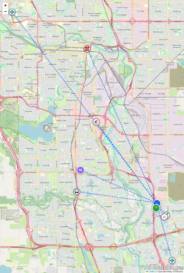 Daily accessibility map for 118 PRESTWICK TC SE, Calgary showing nearby schools, grocery stores, parks, LRT stations and nearby amenities