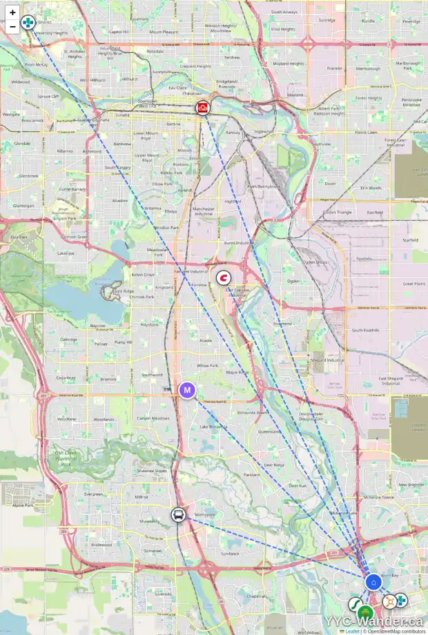 Daily accessibility map for 155 AUBURN BAY CR SE, Calgary showing nearby schools, grocery stores, parks, LRT stations and nearby amenities