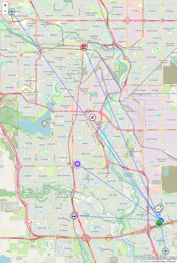 Daily accessibility map for 41 ELGIN MEADOWS WY SE, Calgary showing nearby schools, grocery stores, parks, LRT stations and nearby amenities