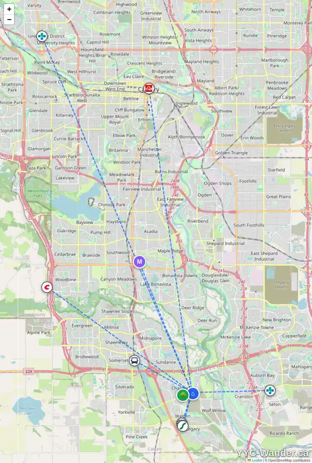 Daily accessibility map for 278 CHAPARRAL RAVINE VW SE, Calgary showing nearby schools, grocery stores, parks, LRT stations and nearby amenities