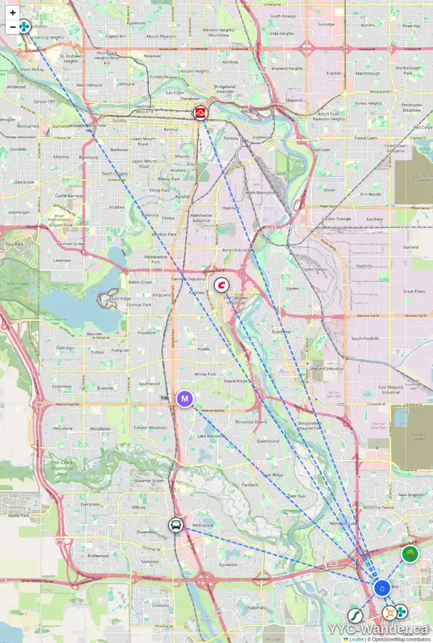 Daily accessibility map for 26 AUBURN SOUND PL SE, Calgary showing nearby schools, grocery stores, parks, LRT stations and nearby amenities