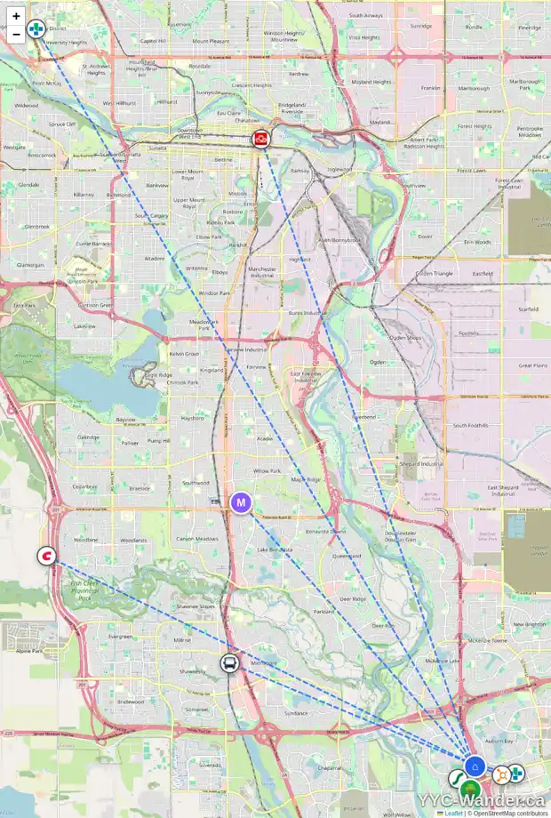 Daily accessibility map for 118 CRANBERRY PL SE, Calgary showing nearby schools, grocery stores, parks, LRT stations and nearby amenities