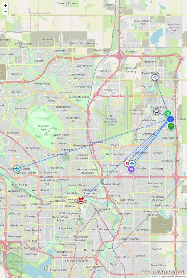 Daily accessibility map for 163 TARALAKE PA NE, Calgary showing nearby schools, grocery stores, parks, LRT stations and nearby amenities