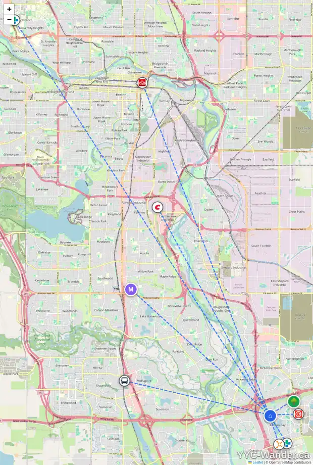 Daily accessibility map for 117 AUTUMN GD SE, Calgary showing nearby schools, grocery stores, parks, LRT stations and nearby amenities