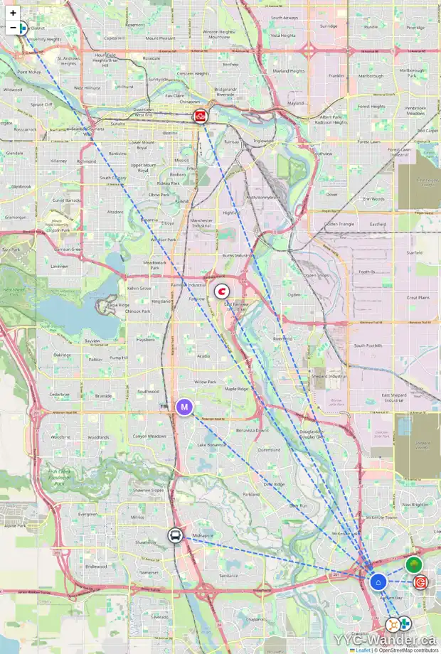 Daily accessibility map for 854 AUBURN BAY BV SE, Calgary showing nearby schools, grocery stores, parks, LRT stations and nearby amenities