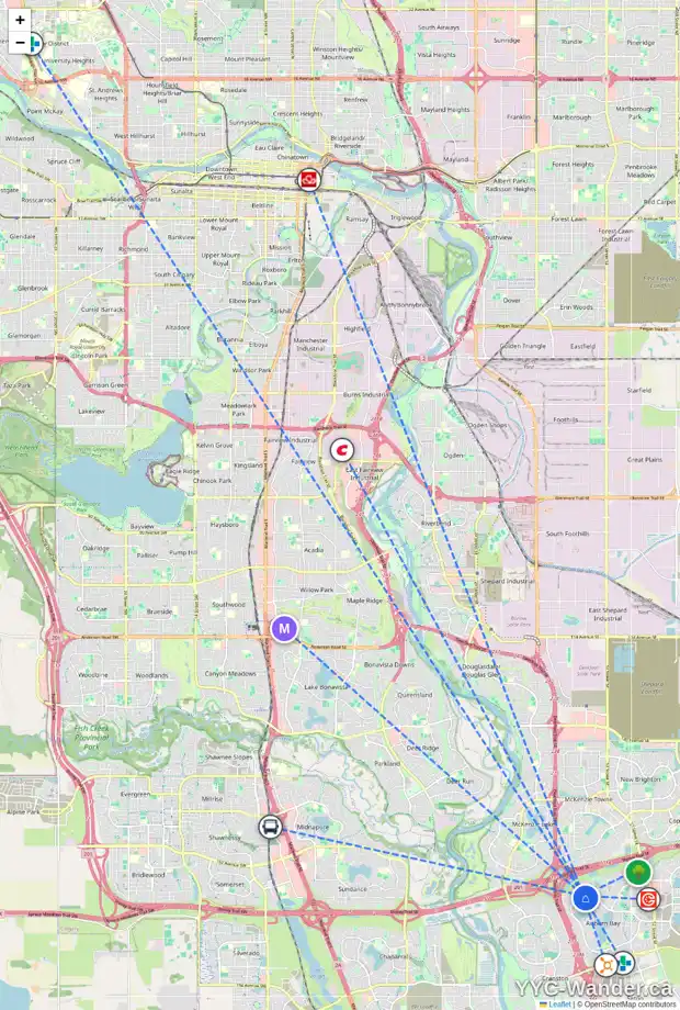 Daily accessibility map for 878 AUBURN BAY BV SE, Calgary showing nearby schools, grocery stores, parks, LRT stations and nearby amenities