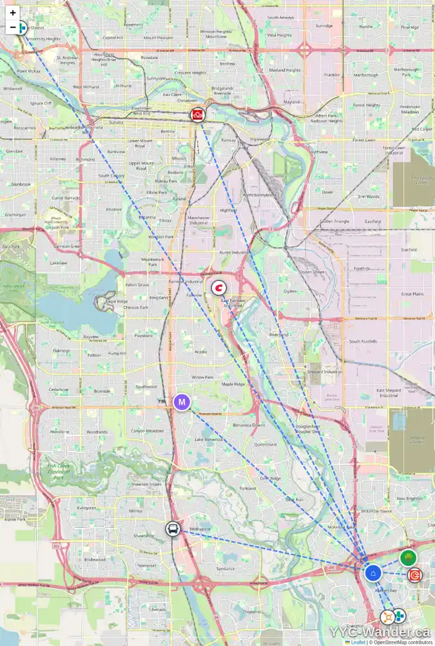Daily accessibility map for 871 AUBURN BAY BV SE, Calgary showing nearby schools, grocery stores, parks, LRT stations and nearby amenities