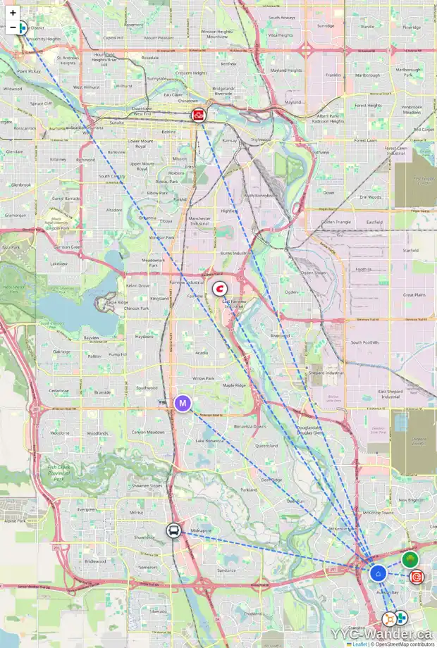 Daily accessibility map for 915 AUBURN BAY BV SE, Calgary showing nearby schools, grocery stores, parks, LRT stations and nearby amenities