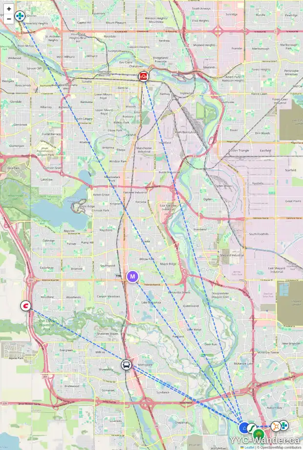 Daily accessibility map for 178 CRANRIDGE TC SE, Calgary showing nearby schools, grocery stores, parks, LRT stations and nearby amenities