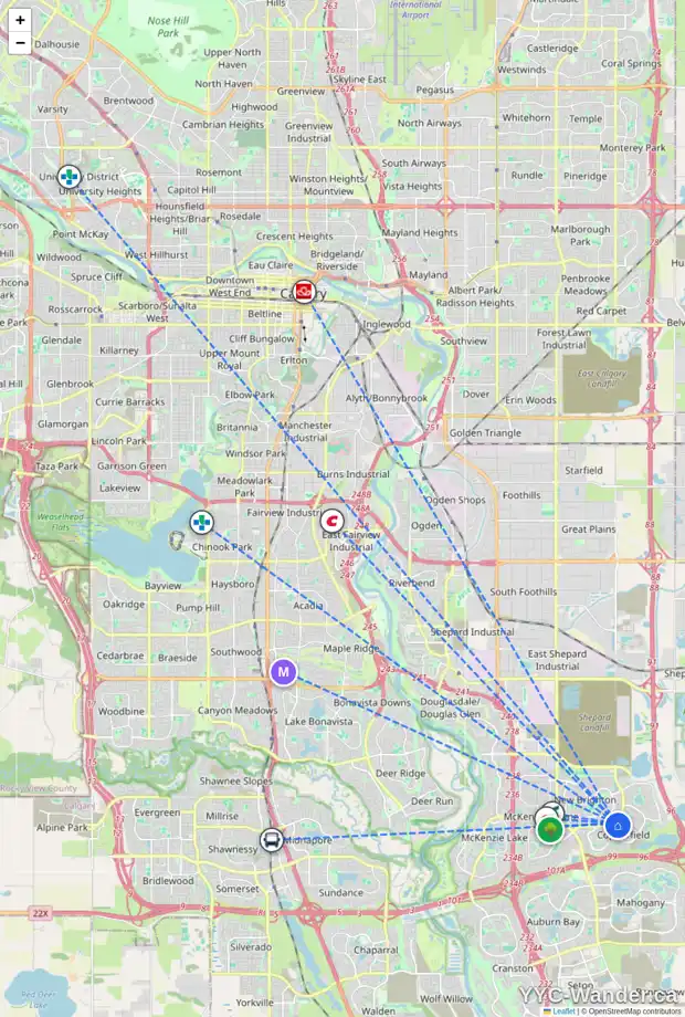 Daily accessibility map for 187 COPPERSTONE CV SE, Calgary showing nearby schools, grocery stores, parks, LRT stations and nearby amenities