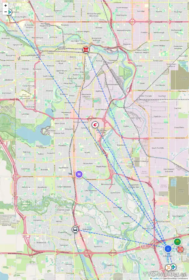 Daily accessibility map for 146 AUBURN GLEN CI SE, Calgary showing nearby schools, grocery stores, parks, LRT stations and nearby amenities