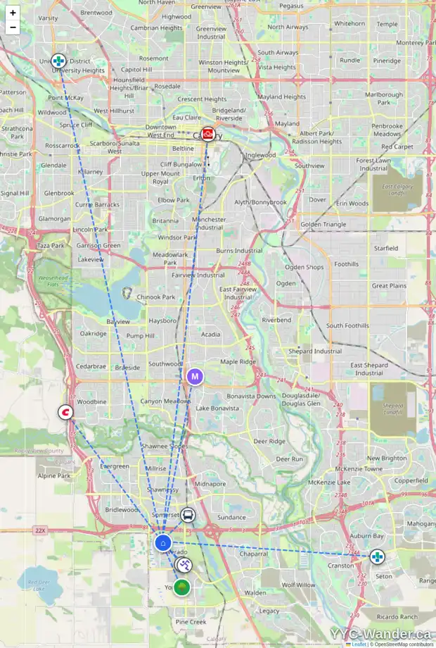 Daily accessibility map for 135 SILVERADO SKIES DR SW, Calgary showing nearby schools, grocery stores, parks, LRT stations and nearby amenities