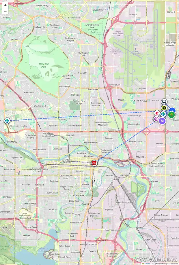 Daily accessibility map for 217 RUNDLESON PL NE, Calgary showing nearby schools, grocery stores, parks, LRT stations and nearby amenities