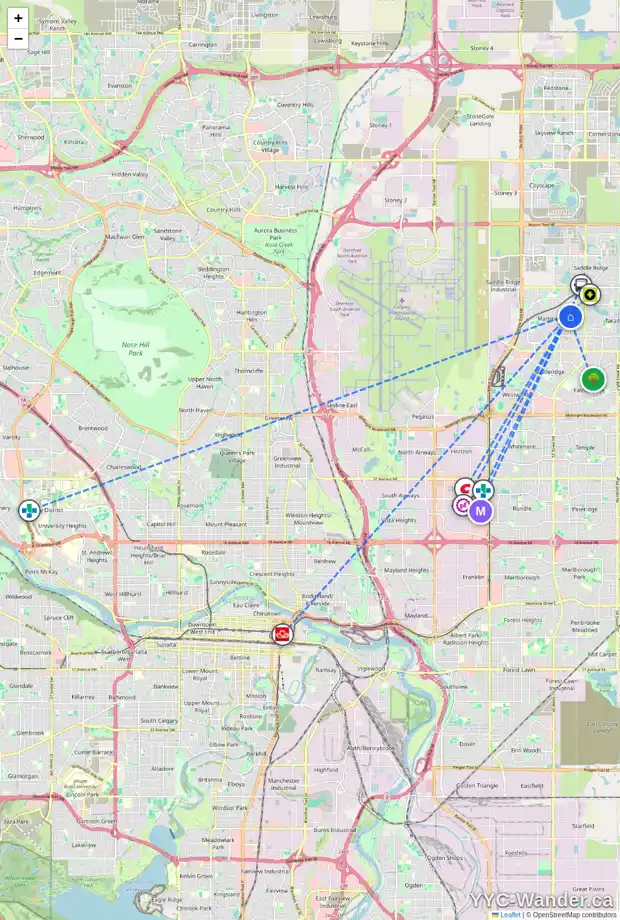 Daily accessibility map for 373 MARTIN CROSSING PL NE, Calgary showing nearby schools, grocery stores, parks, LRT stations and nearby amenities