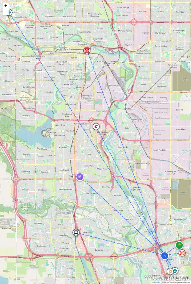 Daily accessibility map for 135 AUBURN SOUND CI SE, Calgary showing nearby schools, grocery stores, parks, LRT stations and nearby amenities