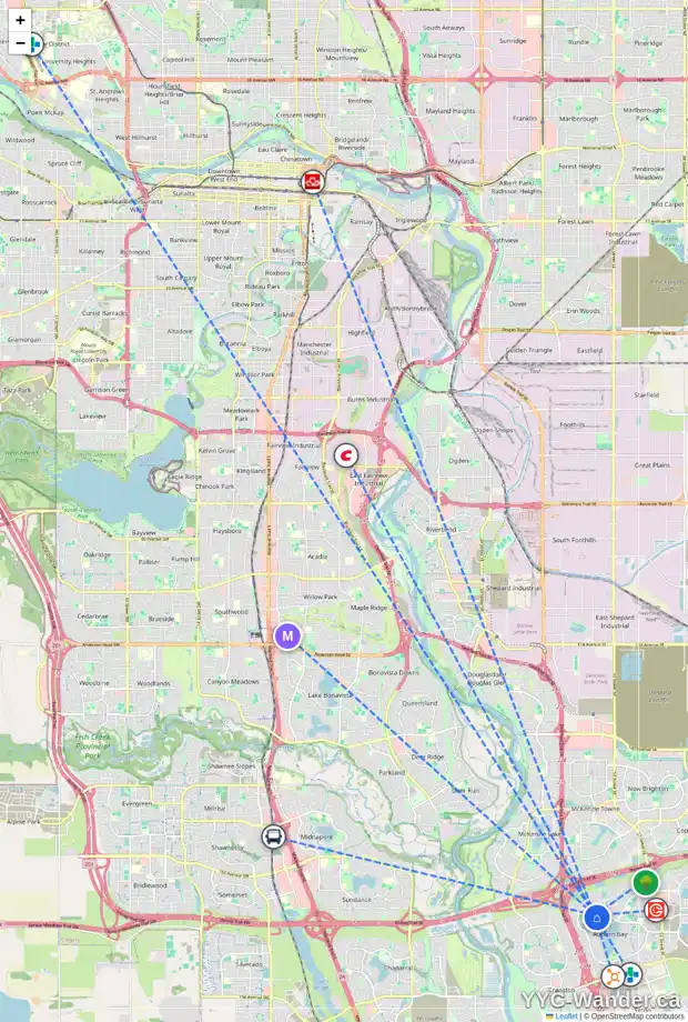 Daily accessibility map for 163 AUBURN SOUND CI SE, Calgary showing nearby schools, grocery stores, parks, LRT stations and nearby amenities