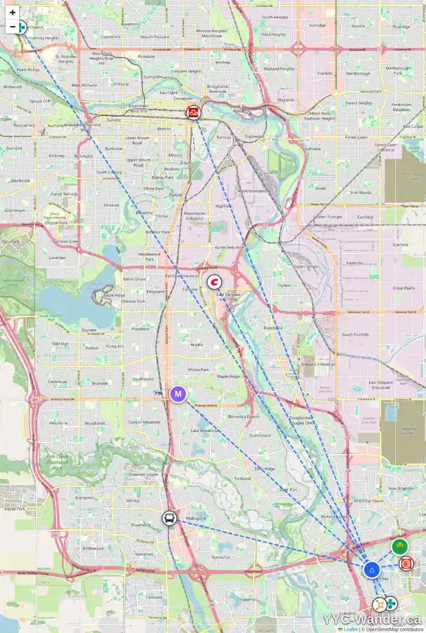 Daily accessibility map for 203 AUBURN SOUND CI SE, Calgary showing nearby schools, grocery stores, parks, LRT stations and nearby amenities