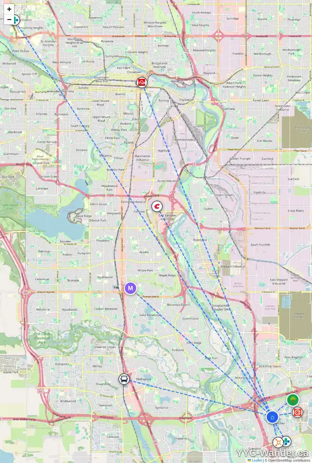 Daily accessibility map for 207 AUBURN SOUND CI SE, Calgary showing nearby schools, grocery stores, parks, LRT stations and nearby amenities