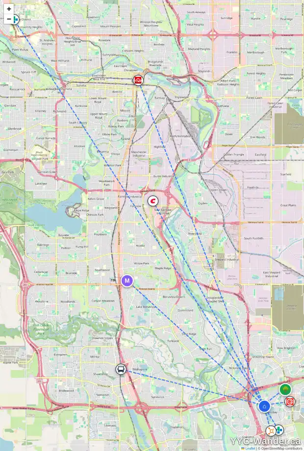 Daily accessibility map for 26 AUBURN SOUND CI SE, Calgary showing nearby schools, grocery stores, parks, LRT stations and nearby amenities