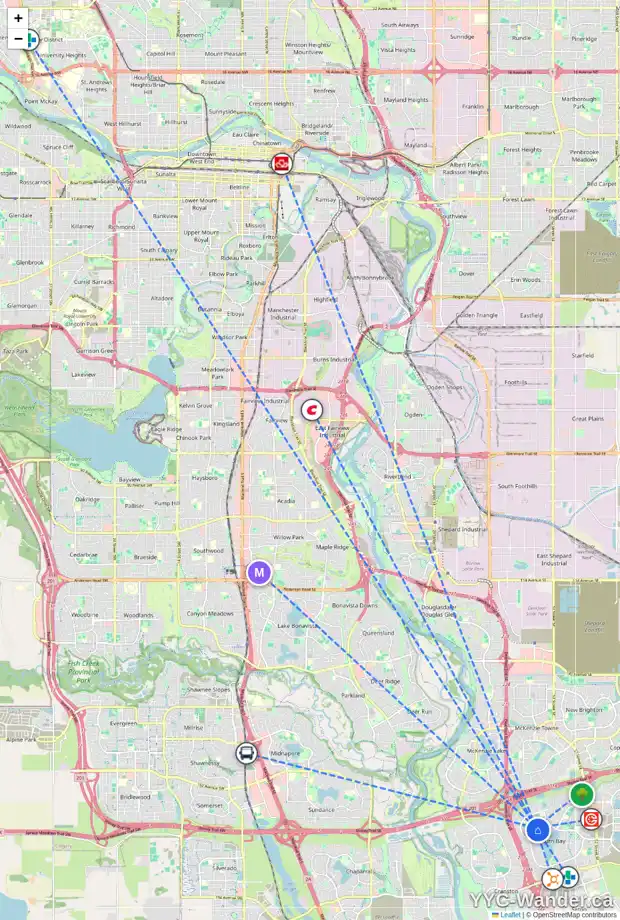 Daily accessibility map for 38 AUBURN SOUND CI SE, Calgary showing nearby schools, grocery stores, parks, LRT stations and nearby amenities