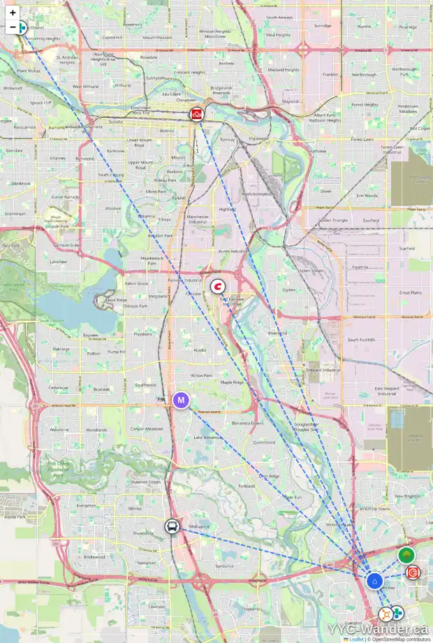 Daily accessibility map for 74 AUBURN SOUND CI SE, Calgary showing nearby schools, grocery stores, parks, LRT stations and nearby amenities