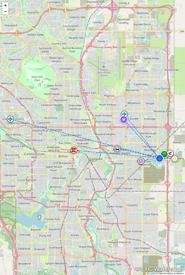 Daily accessibility map for 410 2000 APPLEVILLAGE CO SE, Calgary showing nearby schools, grocery stores, parks, LRT stations and nearby amenities