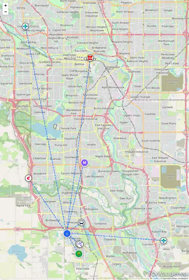 Daily accessibility map for 417 SILVERADO RANCH MR SW, Calgary showing nearby schools, grocery stores, parks, LRT stations and nearby amenities