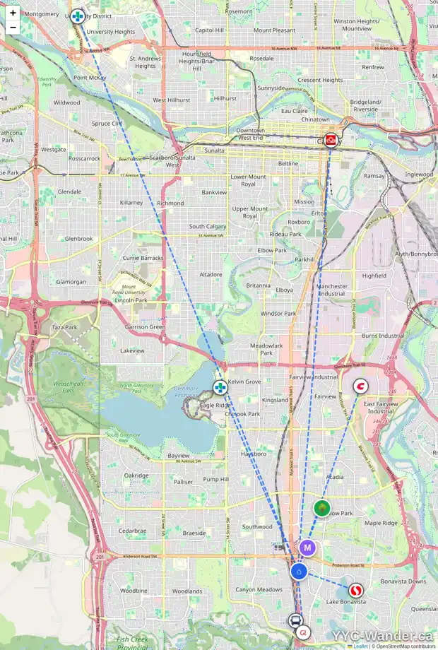 Daily accessibility map for 3604 11811 LAKE FRASER DR SE, Calgary showing nearby schools, grocery stores, parks, LRT stations and nearby amenities