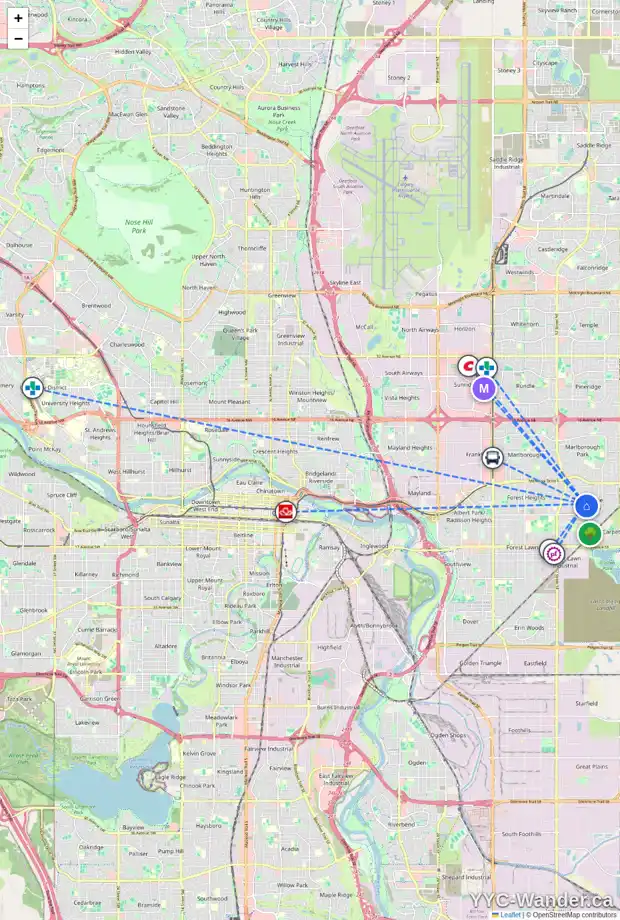 Daily accessibility map for 76 PENWORTH CL SE, Calgary showing nearby schools, grocery stores, parks, LRT stations and nearby amenities