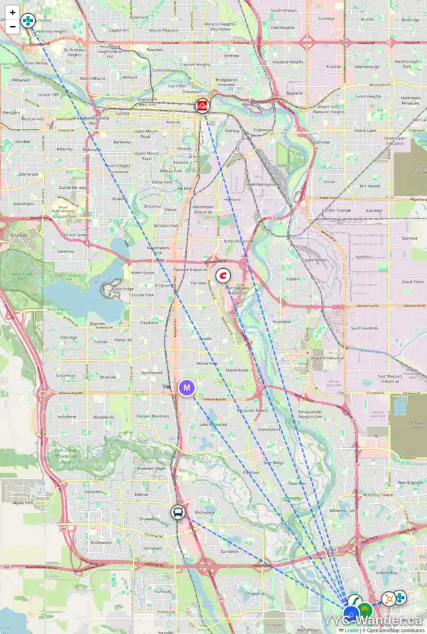 Daily accessibility map for 278 CRANARCH CI SE, Calgary showing nearby schools, grocery stores, parks, LRT stations and nearby amenities