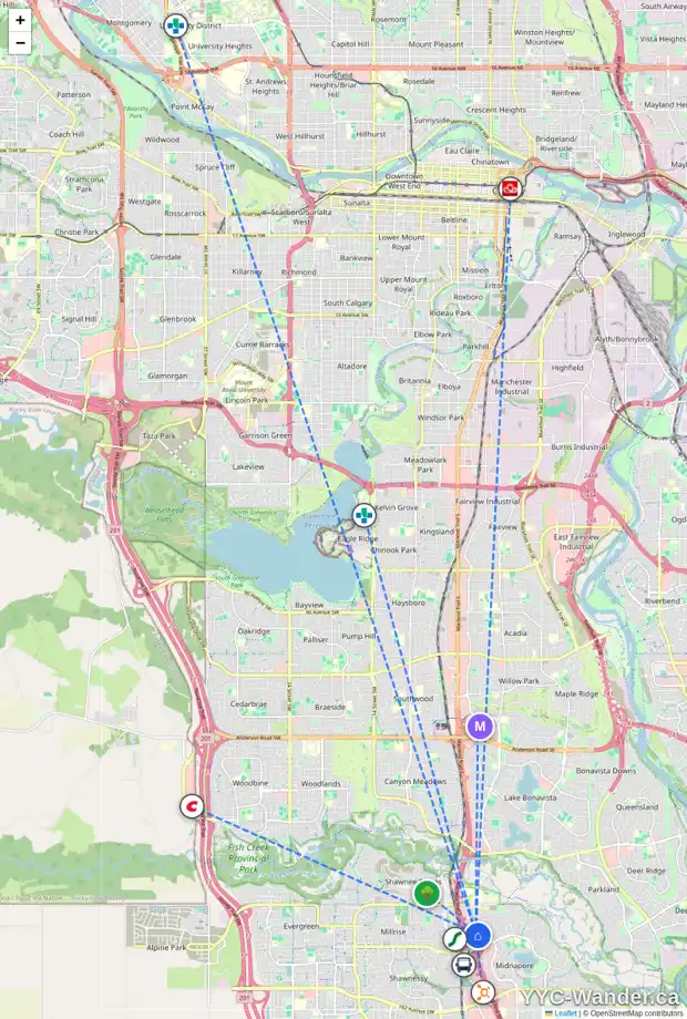 Daily accessibility map for 306 15304 BANNISTER RD SE, Calgary showing nearby schools, grocery stores, parks, LRT stations and nearby amenities