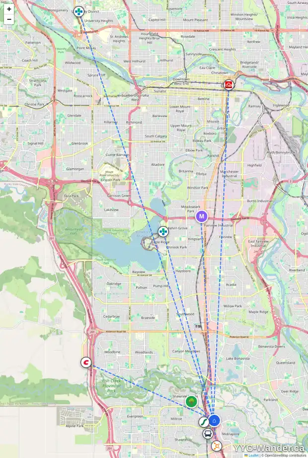Daily accessibility map for 308 15304 BANNISTER RD SE, Calgary showing nearby schools, grocery stores, parks, LRT stations and nearby amenities