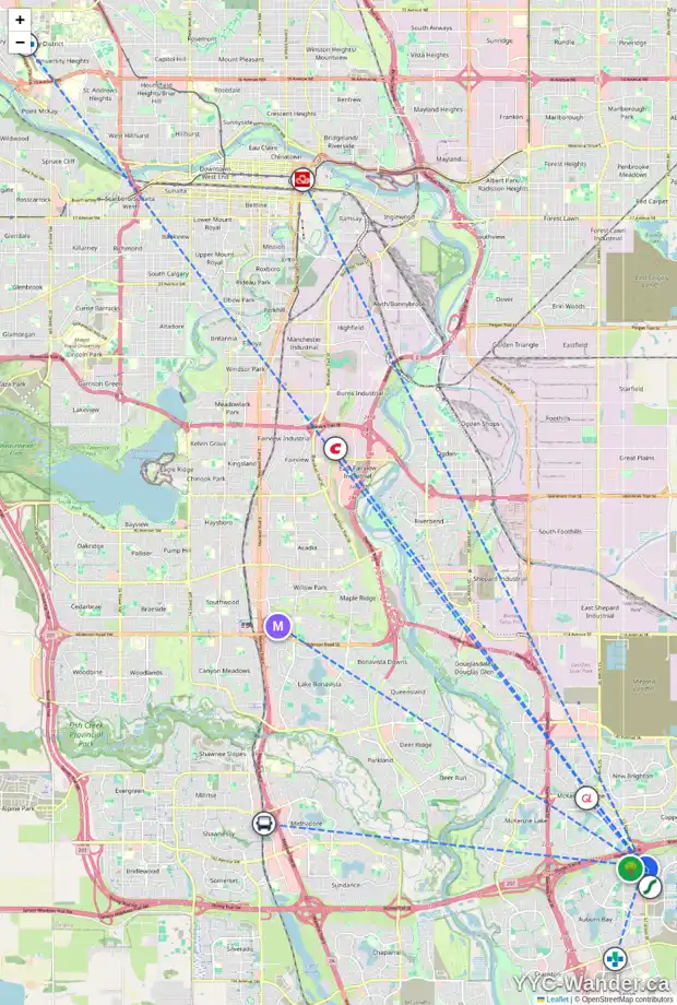 Daily accessibility map for 193 MAHOGANY TC SE, Calgary showing nearby schools, grocery stores, parks, LRT stations and nearby amenities