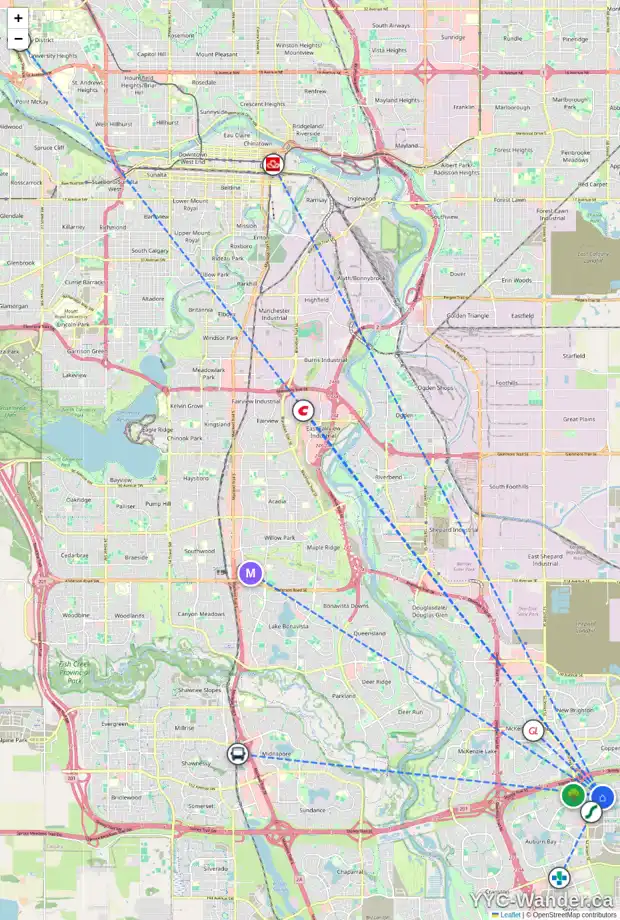 Daily accessibility map for 29 MAHOGANY VW SE, Calgary showing nearby schools, grocery stores, parks, LRT stations and nearby amenities