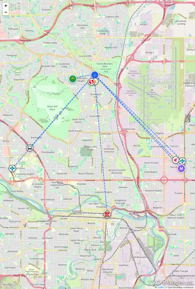Daily accessibility map for 267 BEDDINGTON CI NE, Calgary showing nearby schools, grocery stores, parks, LRT stations and nearby amenities