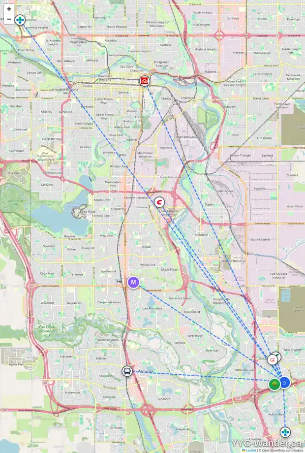 Daily accessibility map for 191 ELGIN MEADOWS WY SE, Calgary showing nearby schools, grocery stores, parks, LRT stations and nearby amenities