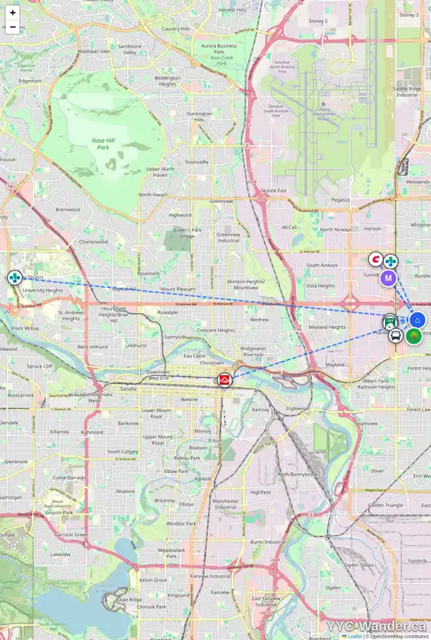 Daily accessibility map for 163 MARANDA CL NE, Calgary showing nearby schools, grocery stores, parks, LRT stations and nearby amenities