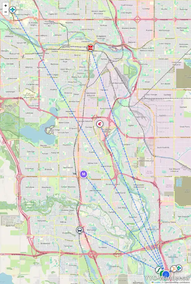 Daily accessibility map for 38 CRANFORD GD SE, Calgary showing nearby schools, grocery stores, parks, LRT stations and nearby amenities