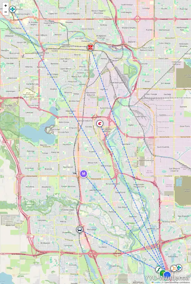 Daily accessibility map for 90 CRANFORD GD SE, Calgary showing nearby schools, grocery stores, parks, LRT stations and nearby amenities