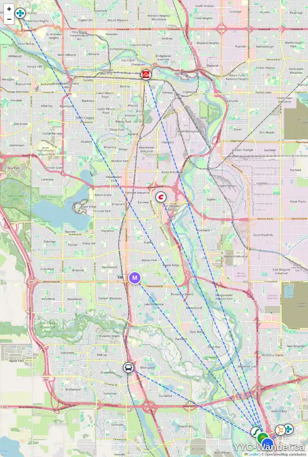Daily accessibility map for 237 CRANFORD DR SE, Calgary showing nearby schools, grocery stores, parks, LRT stations and nearby amenities