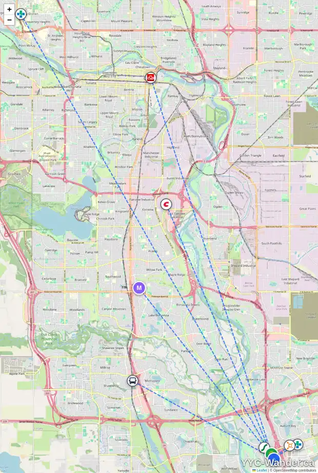 Daily accessibility map for 158 CRANARCH PL SE, Calgary showing nearby schools, grocery stores, parks, LRT stations and nearby amenities