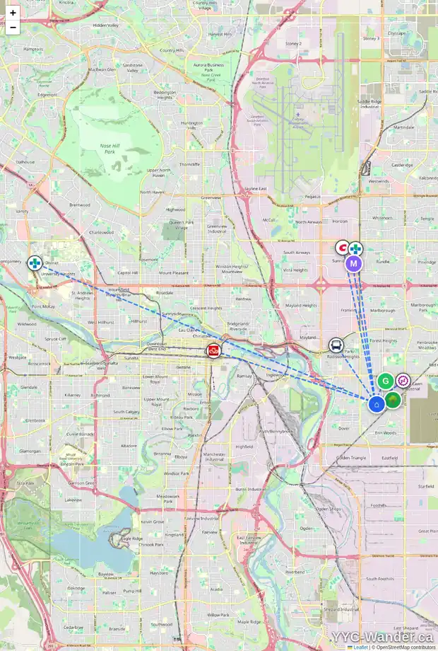Daily accessibility map for 2906 DOVERVILLE CR SE, Calgary showing nearby schools, grocery stores, parks, LRT stations and nearby amenities