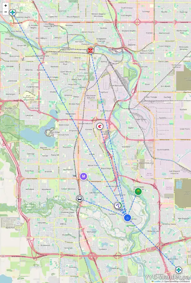 Daily accessibility map for 514 DEERFIELD GD SE, Calgary showing nearby schools, grocery stores, parks, LRT stations and nearby amenities